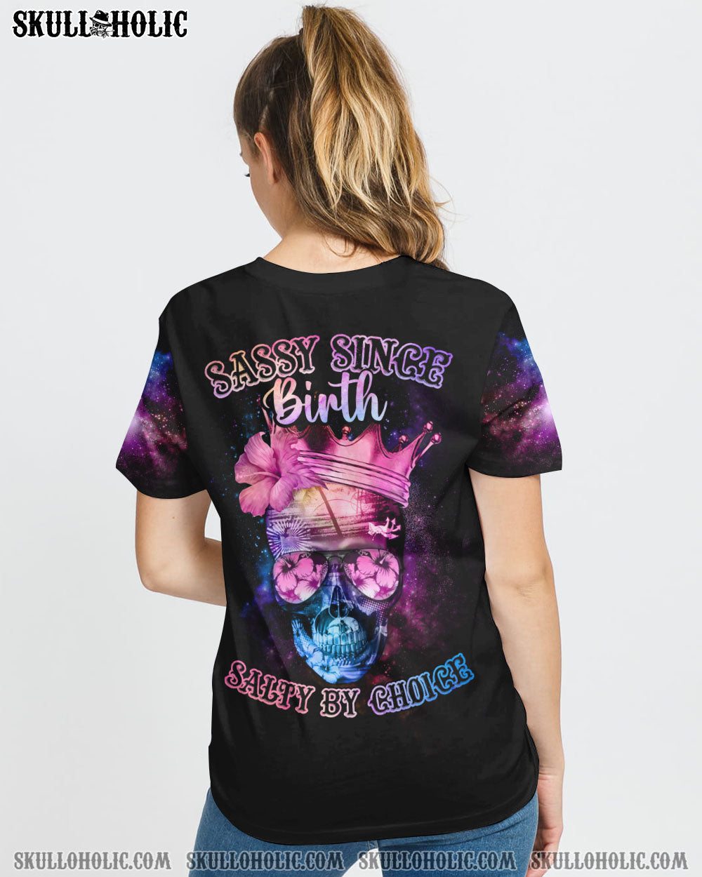 SASSY SINCE BIRTH MESSY BUN BEACH ALL OVER PRINT - YHHN1908224