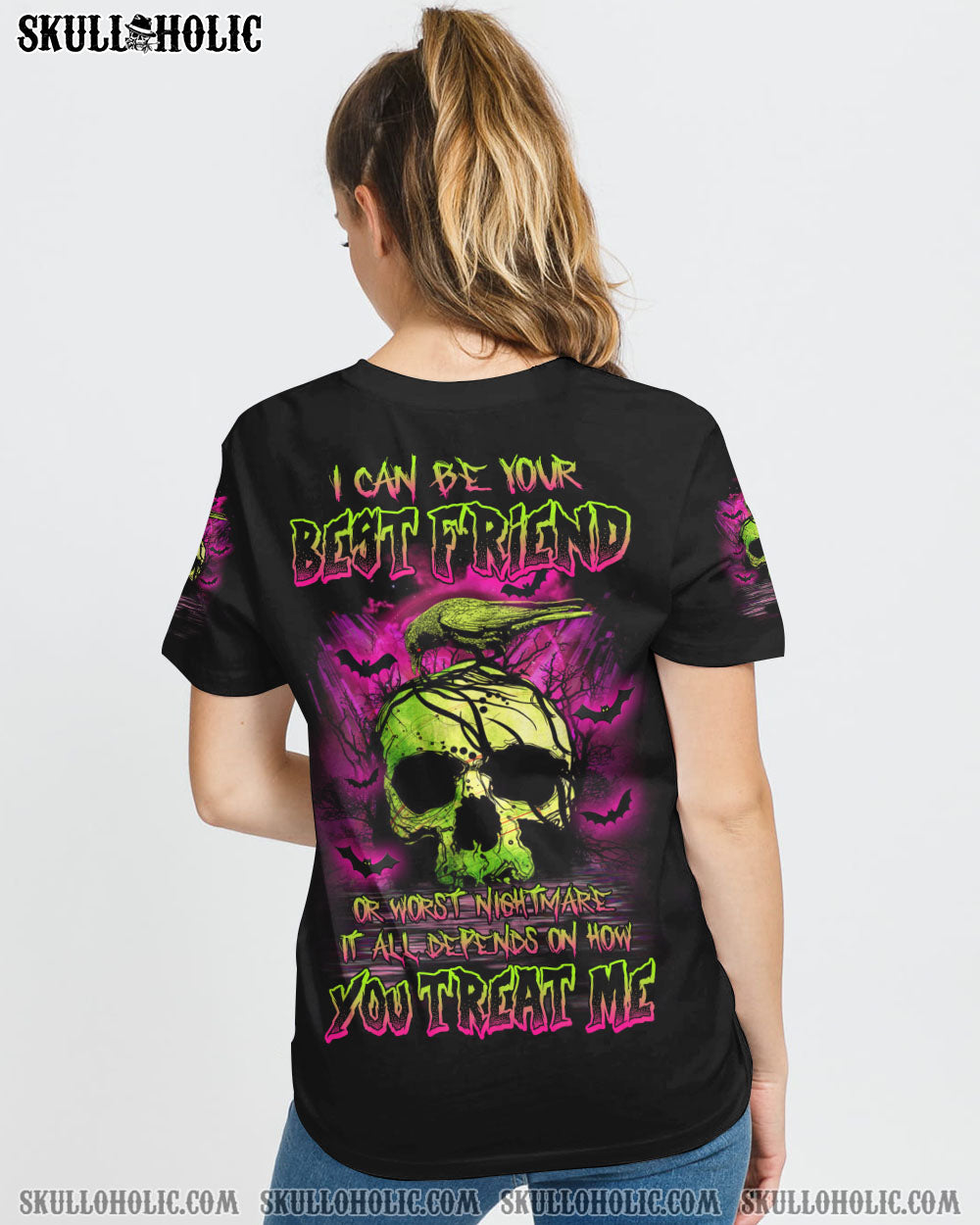 I CAN BE YOUR BEST FRIEND OR WORST NIGHTMARE SKULL RAVEN ALL OVER PRINT - TLNZ1208222