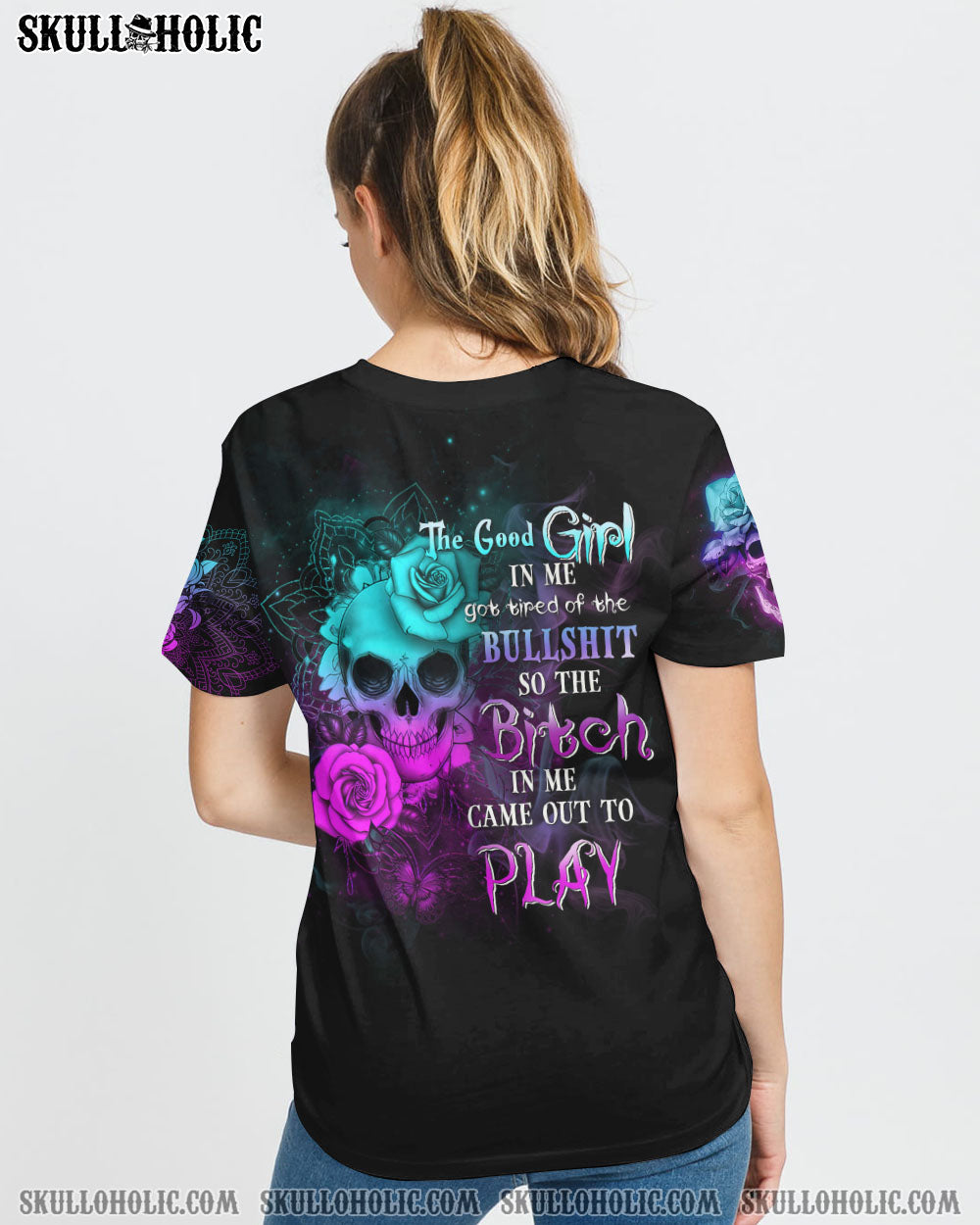 THE GOOD GIRL IN ME GOT TIRED SKULL ALL OVER PRINT - YHHG1608225