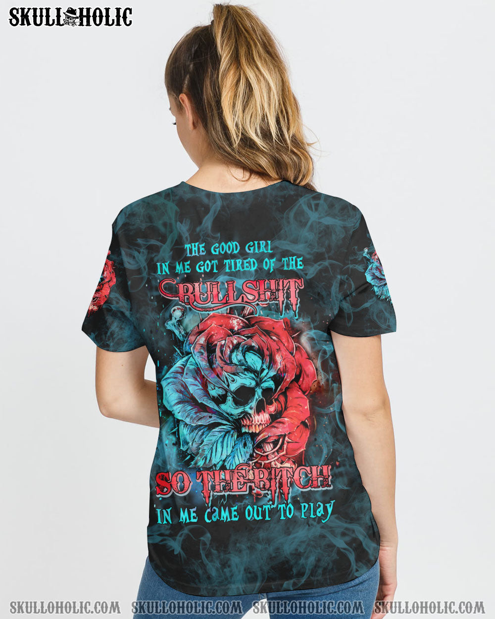 THE GOOD GIRL IN ME ROSE SKULL BONES ALL OVER PRINT - TLTC2308222