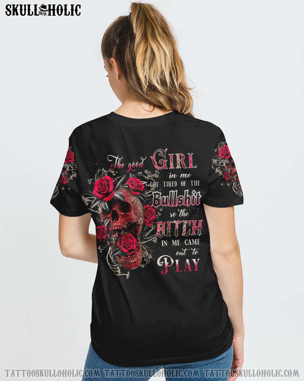 THE GOOD GIRL IN ME GOT TIRED SKULL ALL OVER PRINT - YHTH2607221