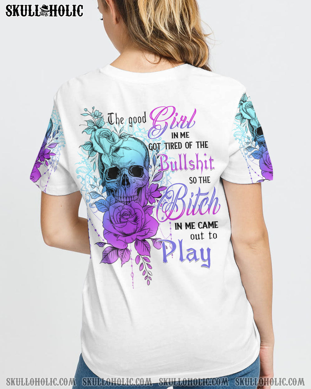 THE GOOD GIRL IN ME GOT TIRED SKULL ALL OVER PRINT - YHTH2608224