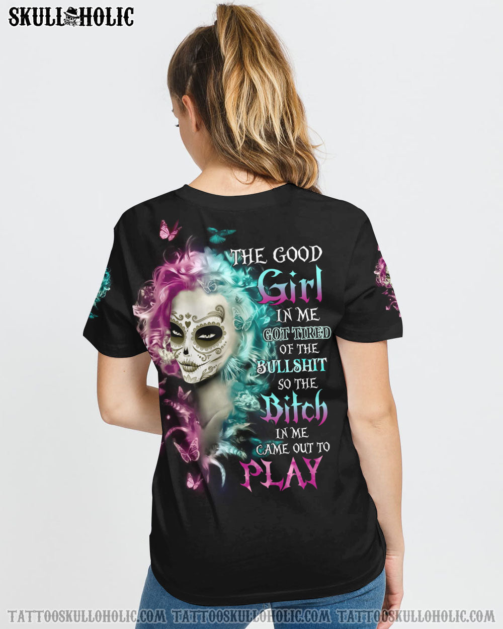 THE GOOD GIRL IN ME SKULL GIRL ALL OVER PRINT - TLTW2607223KI