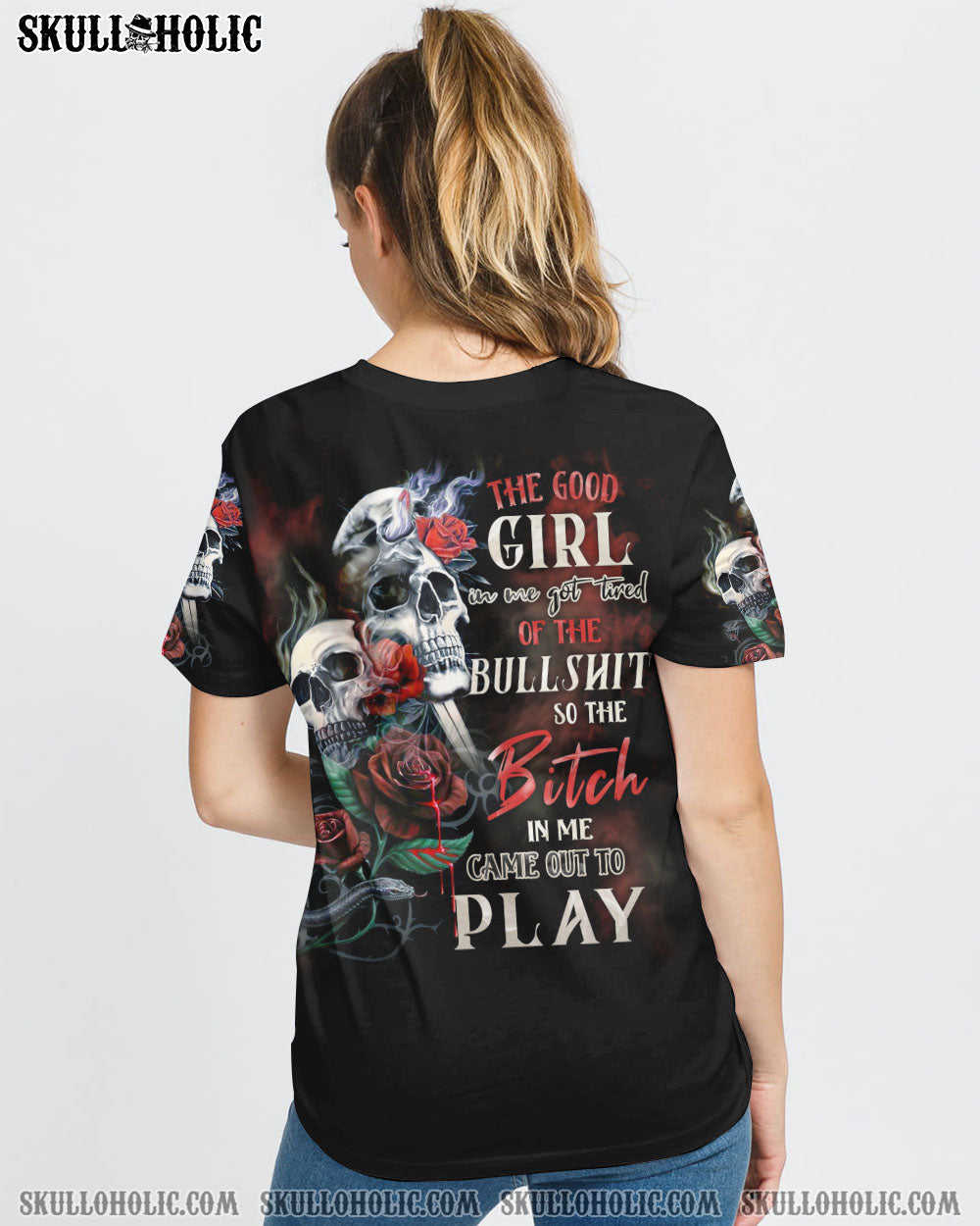 THE GOOD GIRL IN ME GOT TIRED SKULL ALL OVER PRINT - YHTH0508222