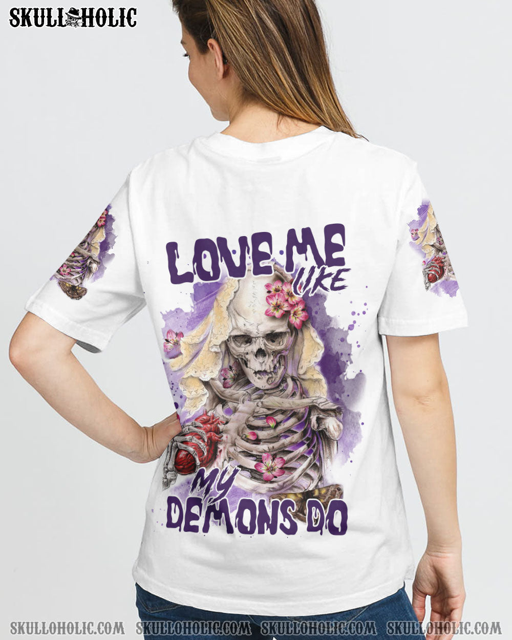 LOVE ME LIKE MY DEMONS DO SKULL ALL OVER PRINT - TLTR3108224