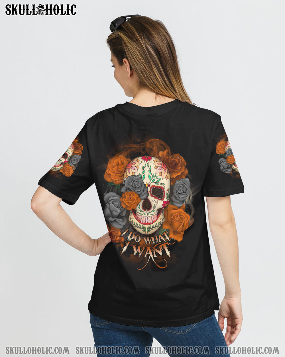 I DO WHAT I WANT ROSE SUGAR SKULL ALL OVER PRINT - TLTR1608223