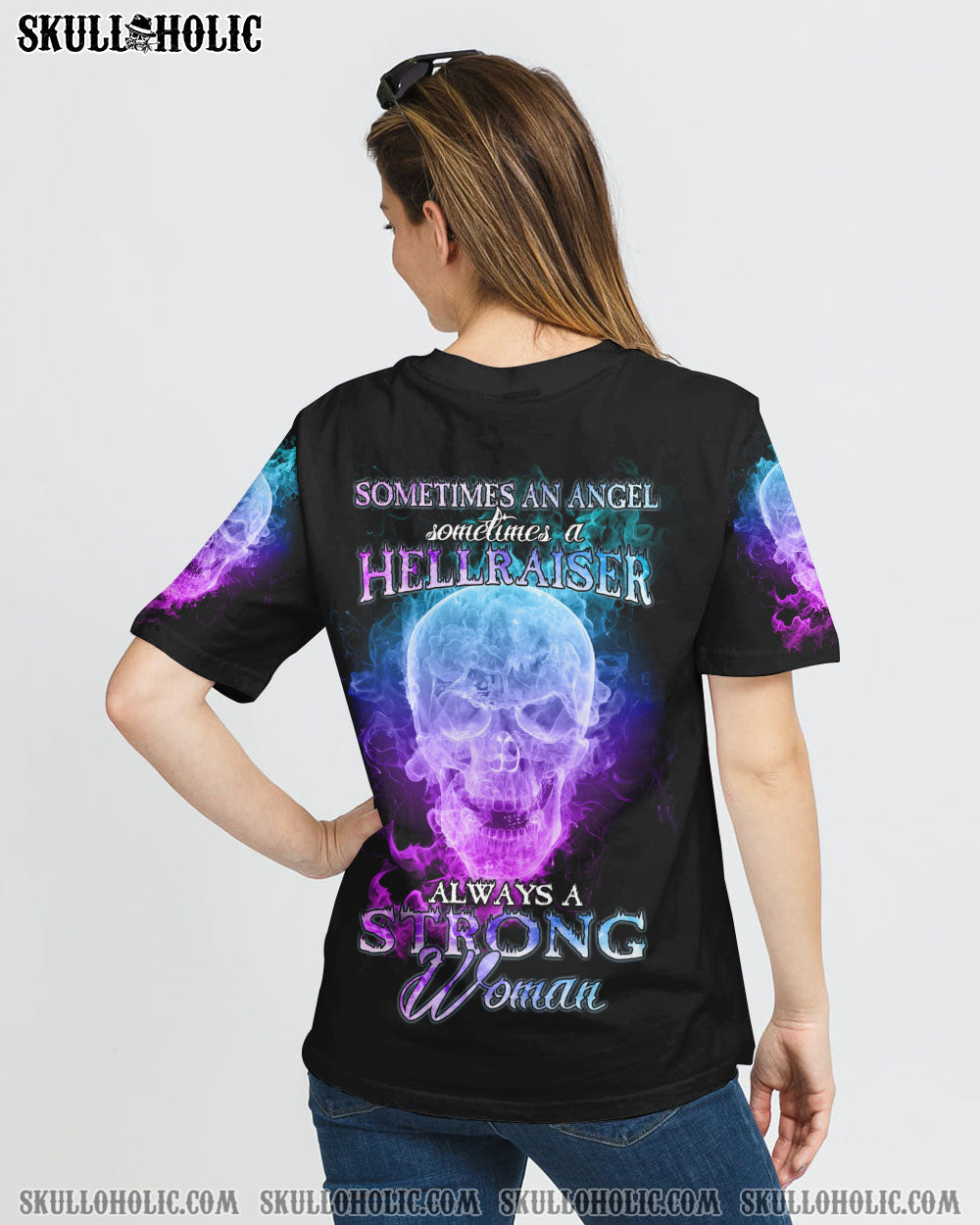 ALWAYS A STRONG WOMEN FIRE SKULL ALL OVER PRINT - YHTH1208221