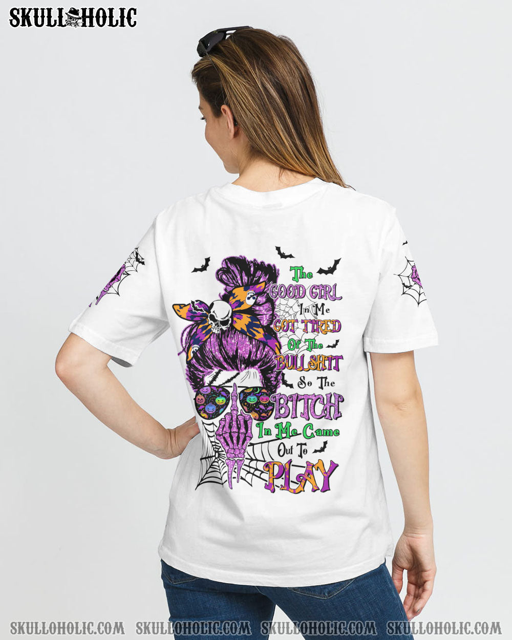 THE GOOD GIRL IN ME MESSY BUN HALLOWEEN ALL OVER PRINT - TLTR1908221