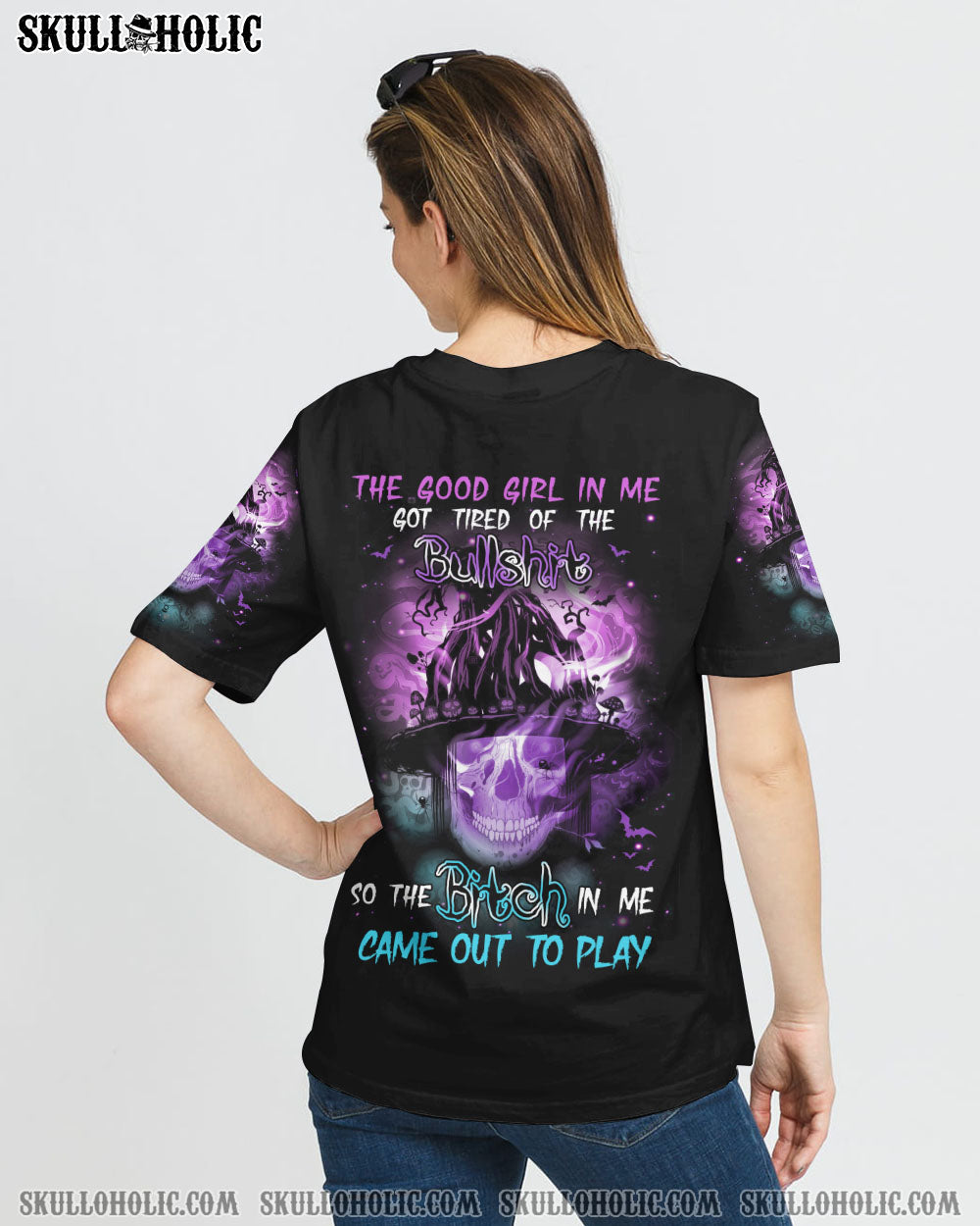 THE GOOD GIRL IN ME GOT TIRED SKULL ALL OVER PRINT - YHTH2408224