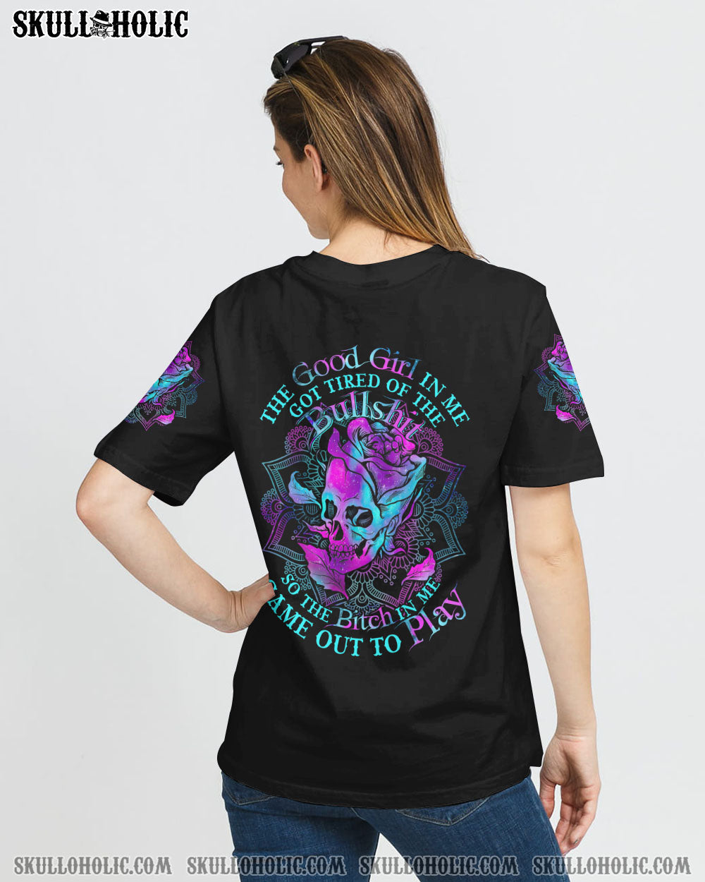 THE GOOD GIRL IN ME ROSE SKULL ALL OVER PRINT - TLTR1808221