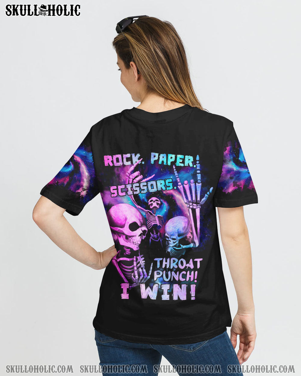 ROCK PAPER SCISSORS THROAT PUNCH SKELETON ALL OVER PRINT - YHTG1908223