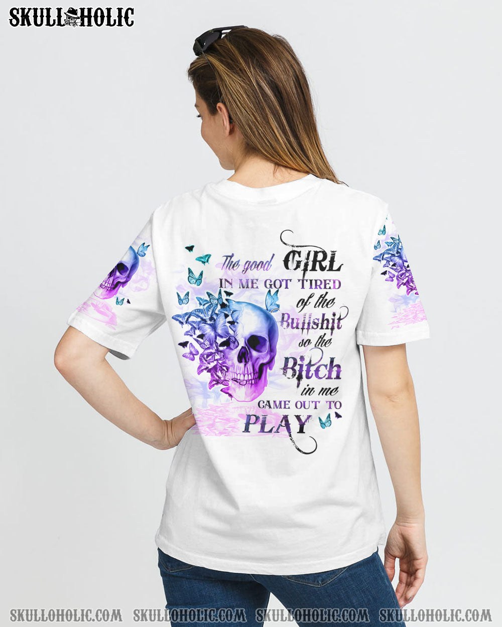 THE GOOD GIRL IN ME GOT TIRED SKULL ALL OVER PRINT - YHTH1008221