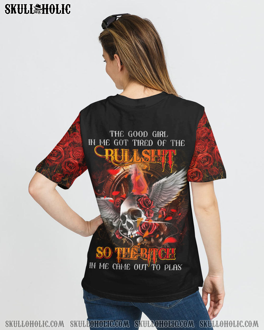 THE GOOD GIRL IN ME SKULL WINGS ALL OVER PRINT - TLTC2907221