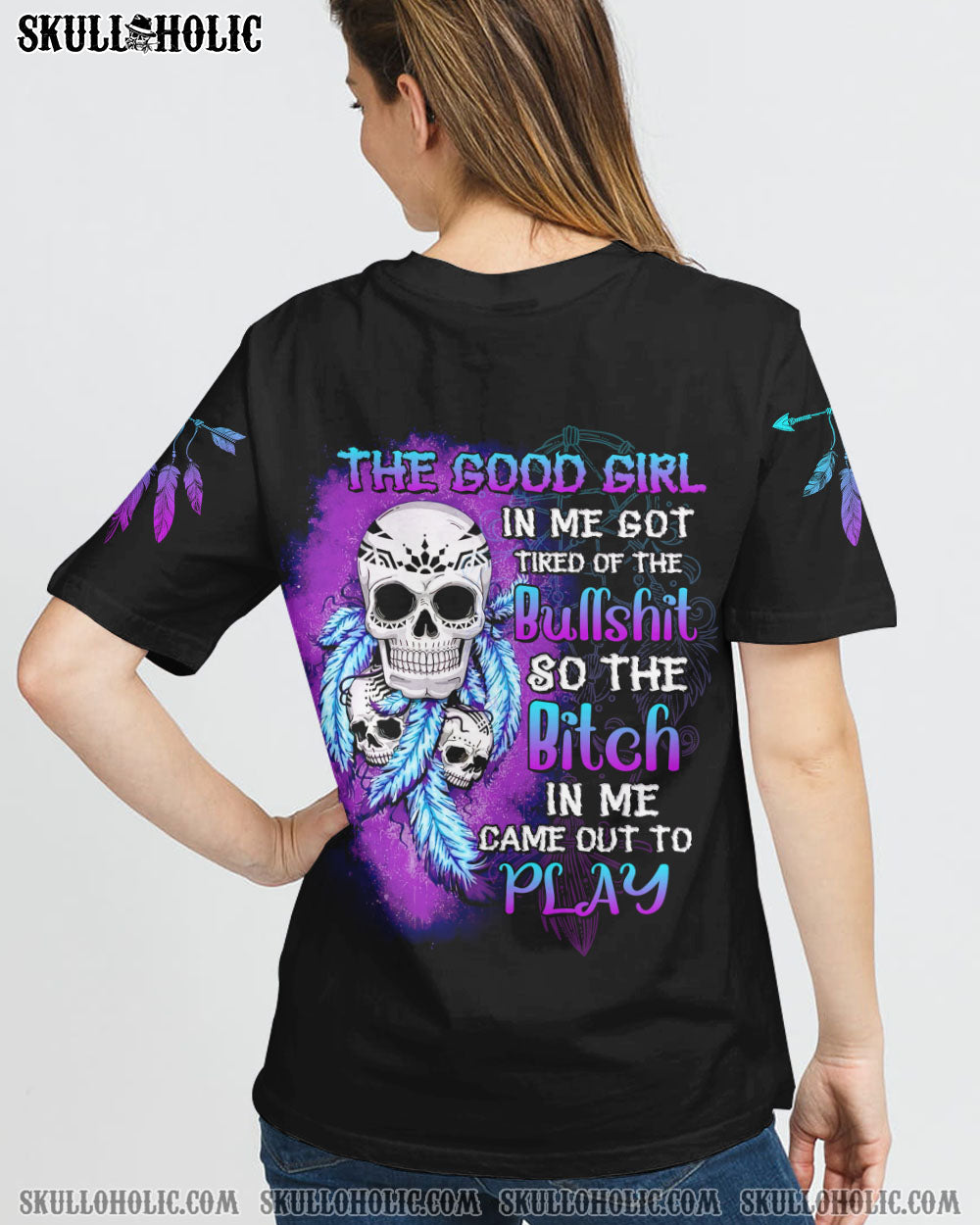 THE GOOD GIRL IN ME GOT TIRED SKULL ALL OVER PRINT - YHTG2608223