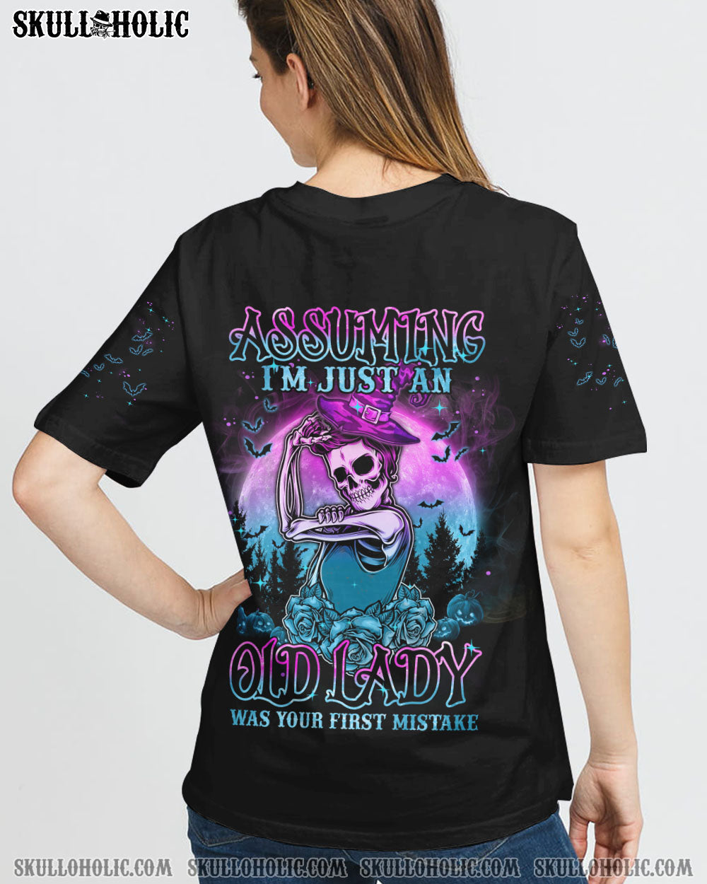 ASSUMING I'M JUST AN OLD LADY SKELETON WITCH ALL OVER PRINT - TLTM3008223