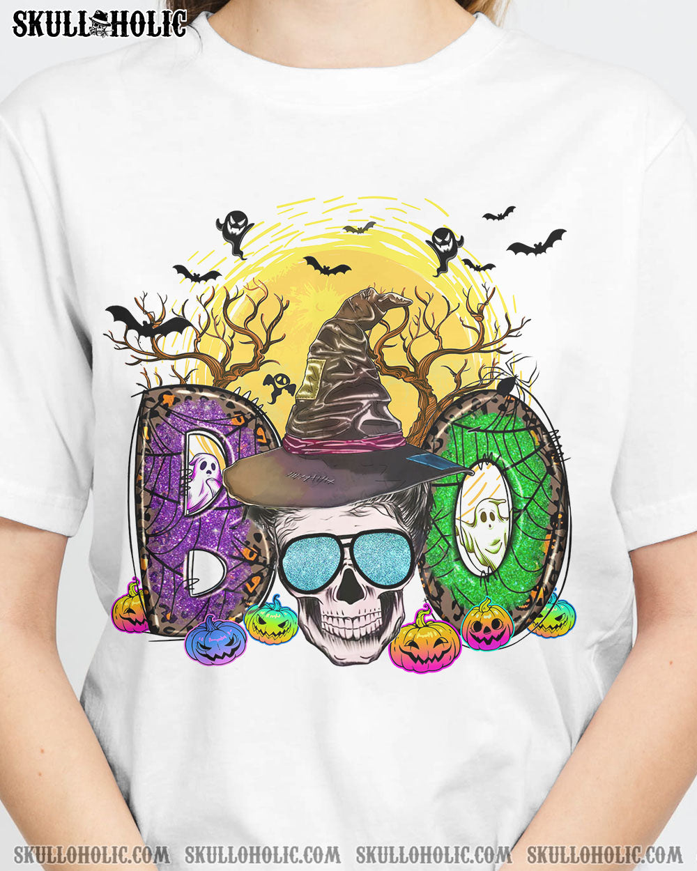 BOO MESSY BUN SKULL COTTON SHIRT - TLTC3108221