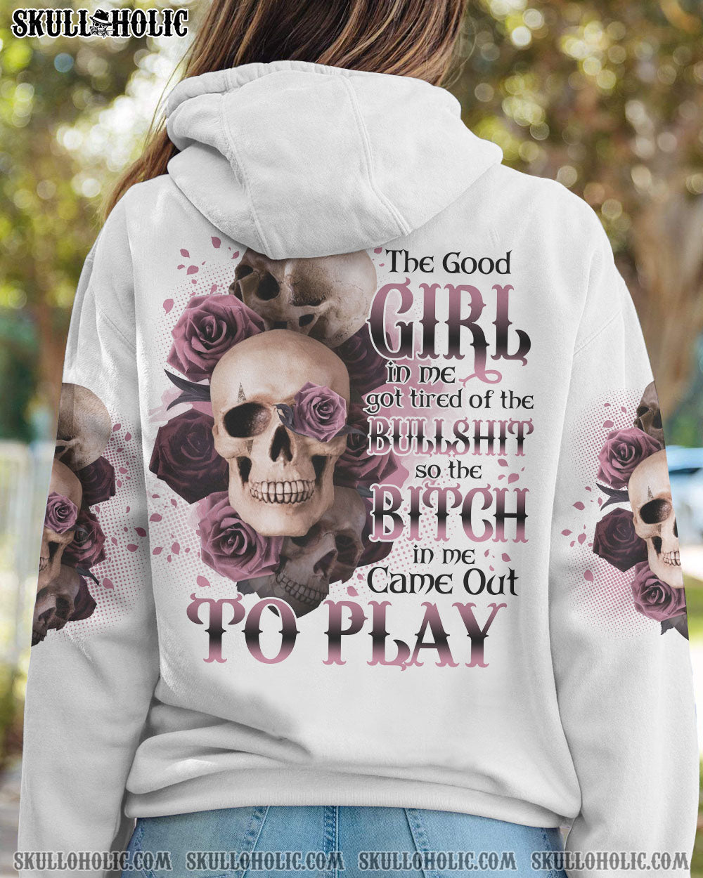 THE GOOD GIRL IN ME SKULL ROSE ALL OVER PRINT - TLNO0211222