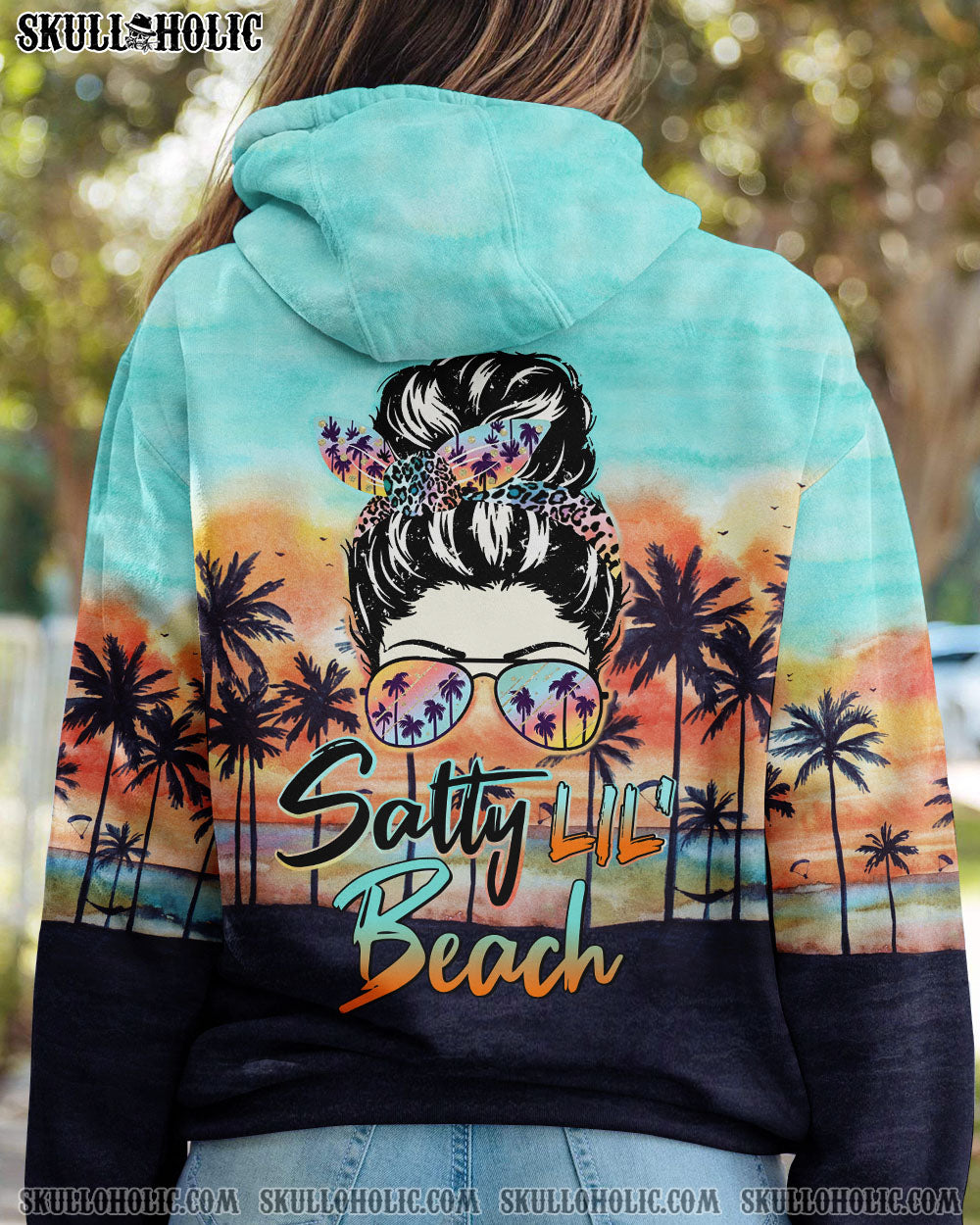 SALTY LIL' BEACH MESSY BUN ALL OVER PRINT - TLTW0712223