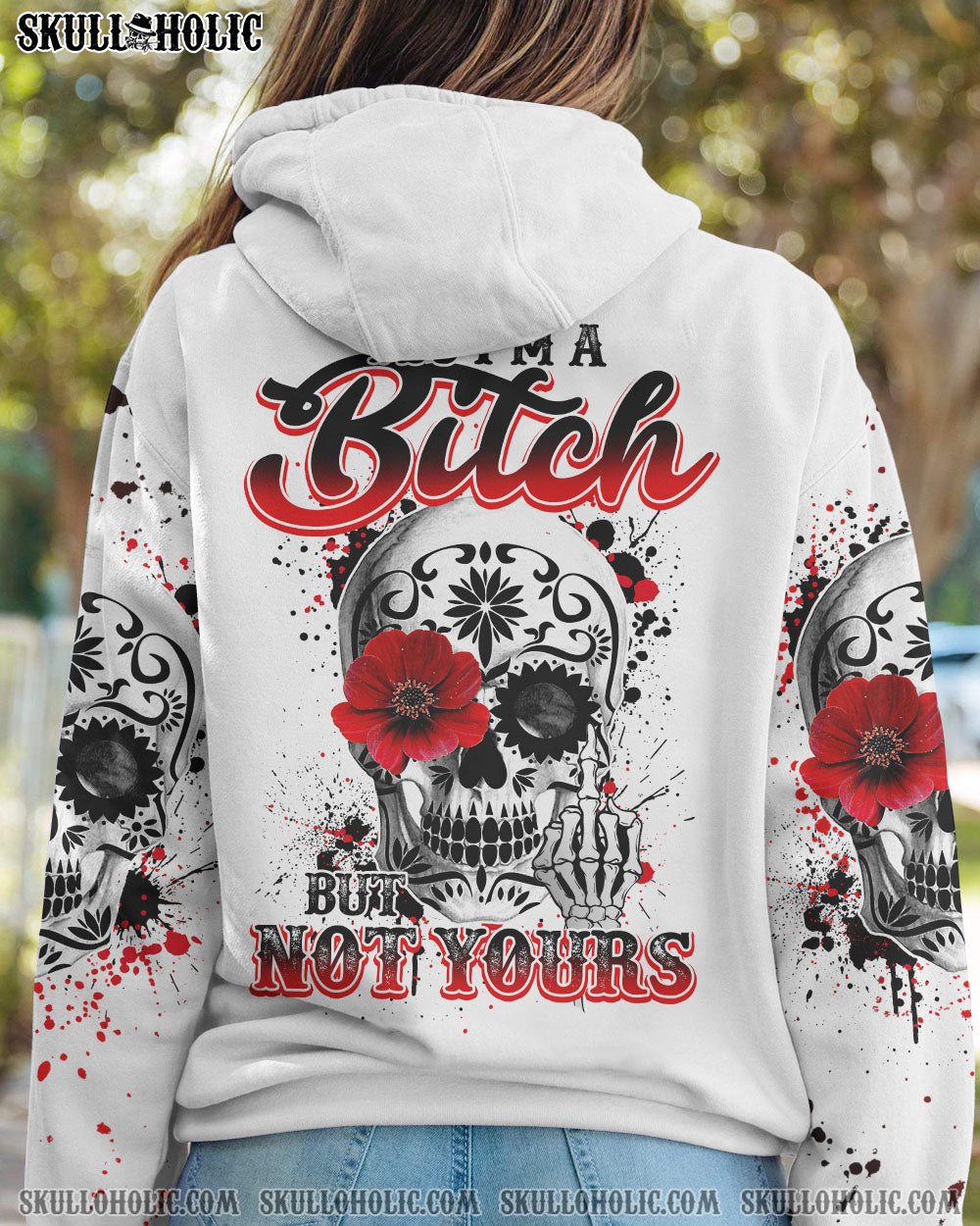 YES I'M A B SUGAR SKULL FLOWER ALL OVER PRINT - TLTY1011223