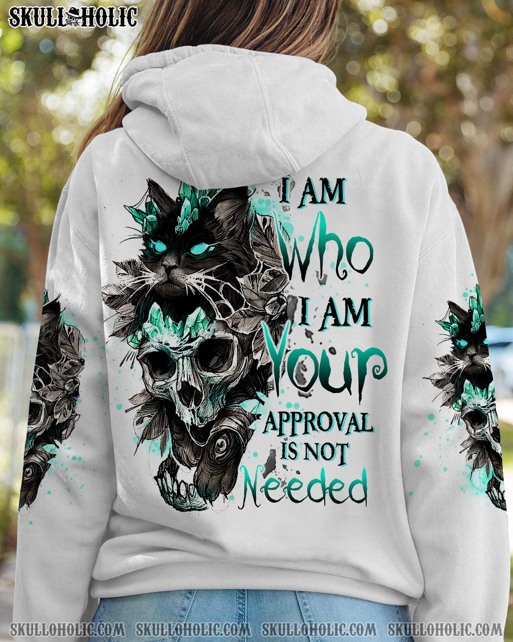 I AM WHO I AM SKULL BLACK CAT ALL OVER PRINT - TLTW2712223