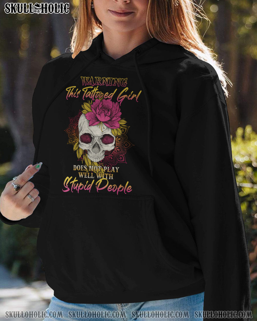 WARNING THIS TATTOOED GIRL COTTON SHIRT - YHHG1611223