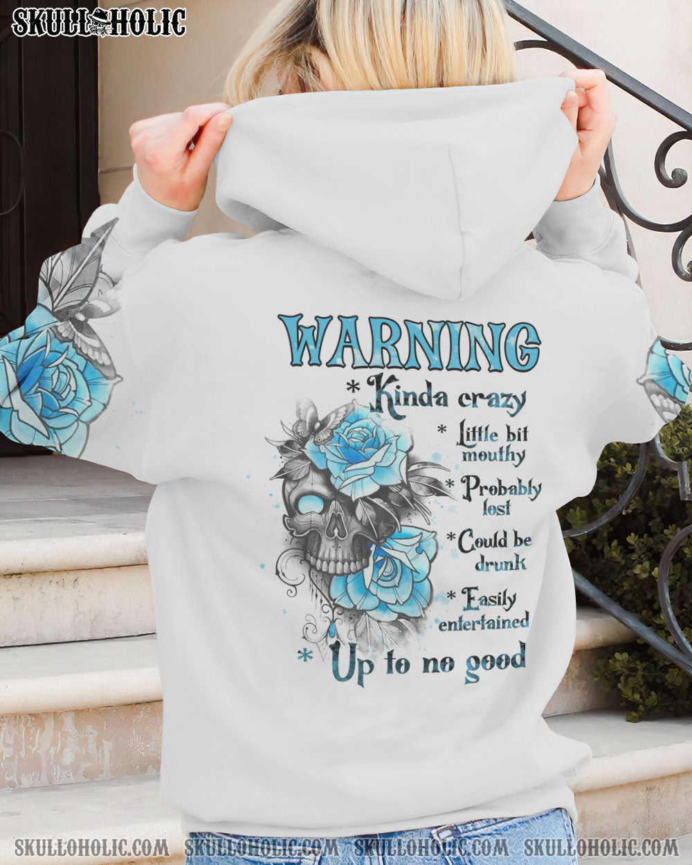 WARNING SKULL ROSE ALL OVER PRINT - YHTH1010222