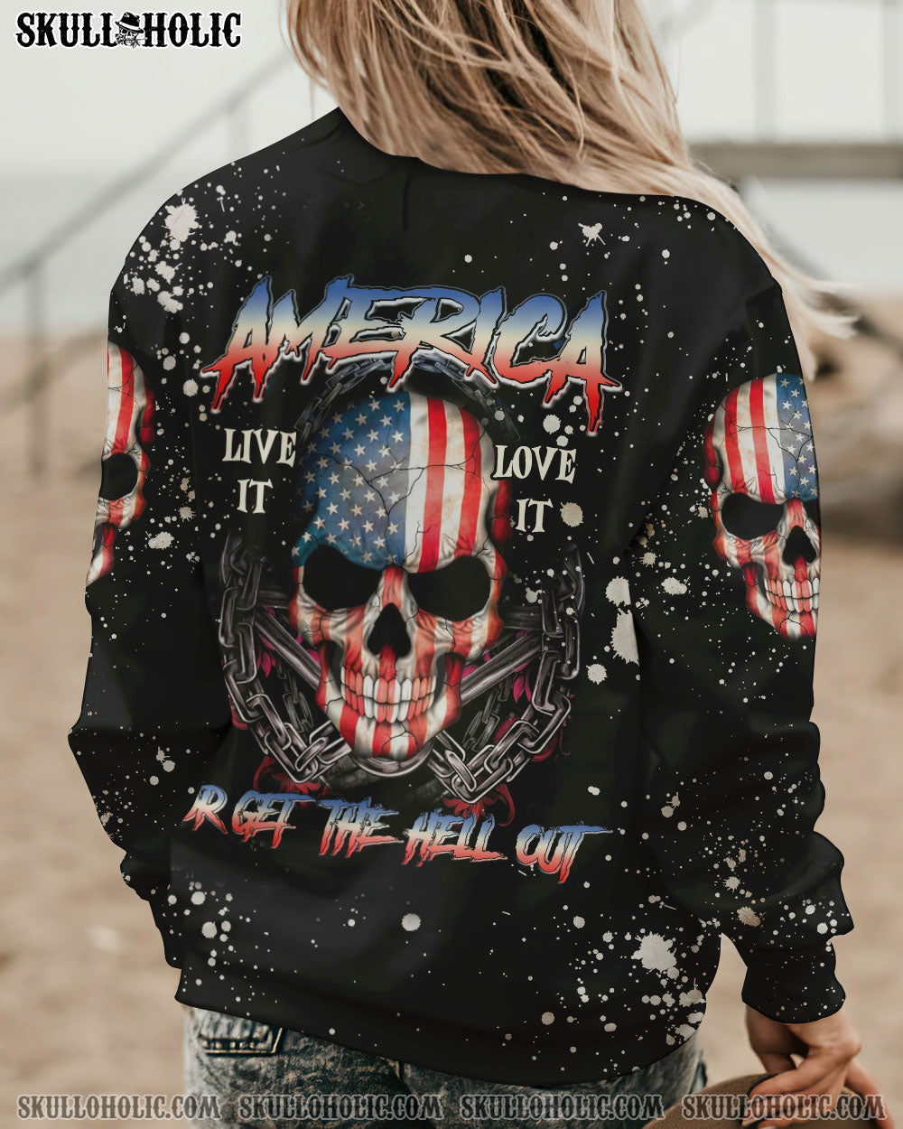 AMERICA LIVE IT LOVE IT BLEACHED ALL OVER PRINT - TLTC1909223