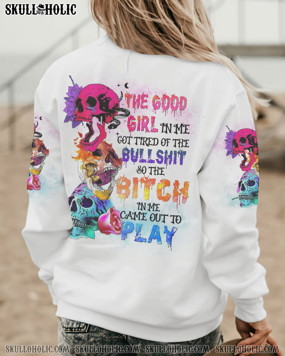 THE GOOD GIRL IN ME MAD SKULL FLOWER ALL OVER PRINT - TLTC1709222