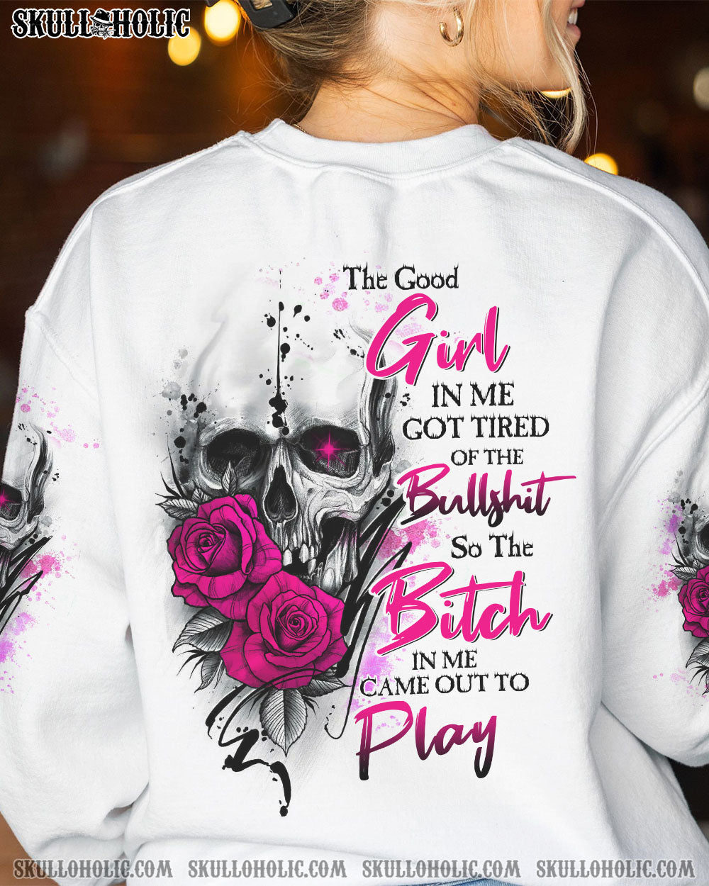 THE GOOD GIRL IN ME PINK ROSE ALL OVER PRINT - TLTW1411223