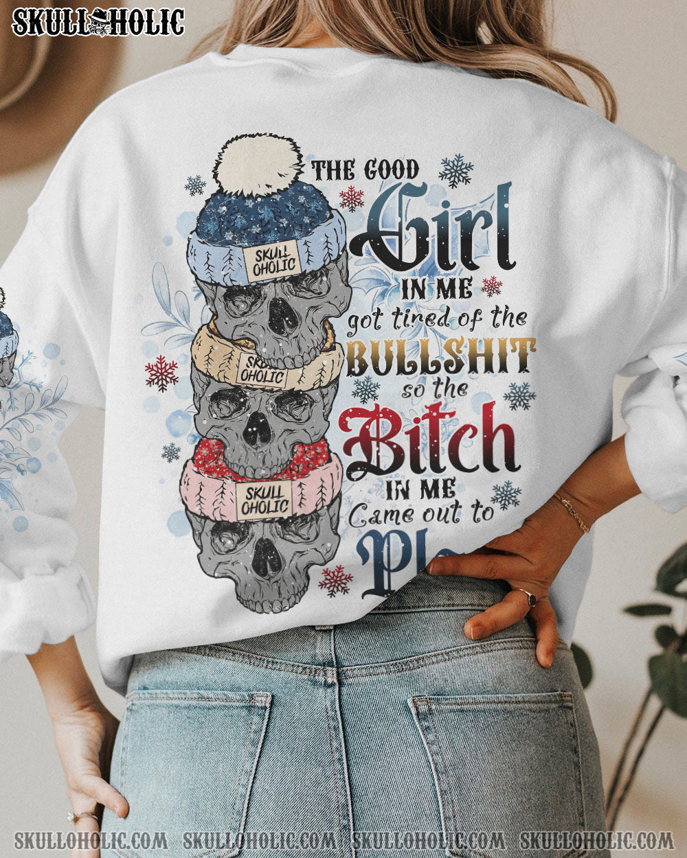 THE GOOD GIRL IN ME WINTER SKULL ALL OVER PRINT - TLNO0112223