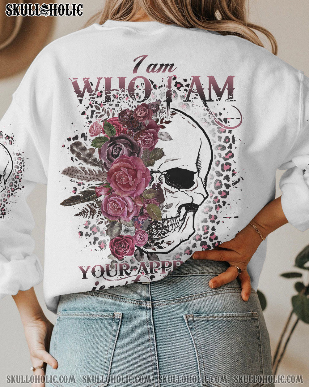 I AM WHO I AM SKULL FLOWER LEOPARD ALL OVER PRINT - TLNO2511223