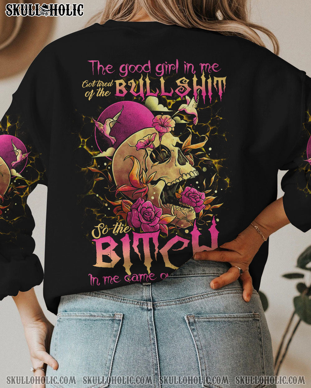 THE GOOD GIRL IN ME FLOWER SKULL ALL OVER PRINT - TLTR2612221