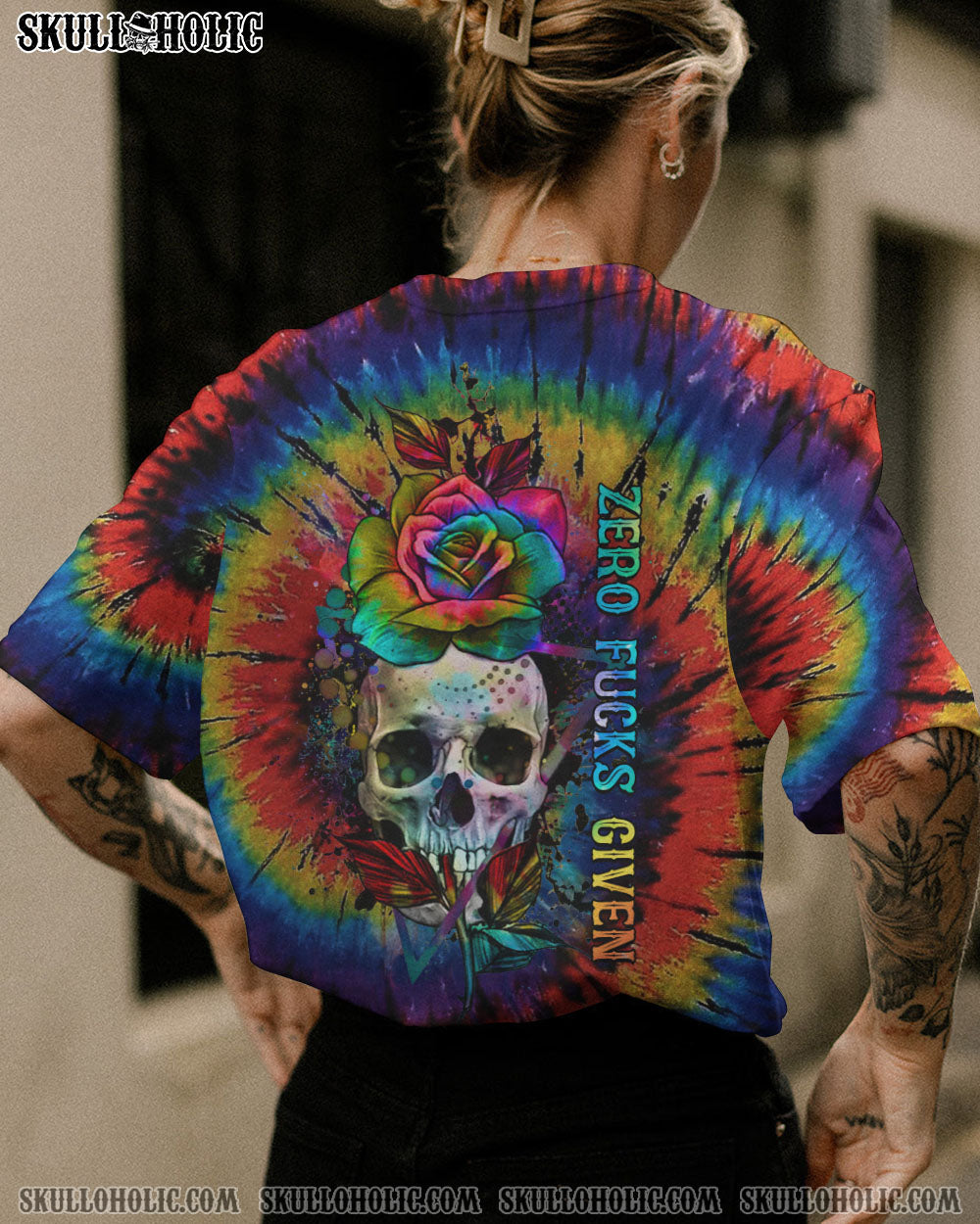 ZERO FCKS GIVEN TIE DYE ALL OVER PRINT - YHHG0510224