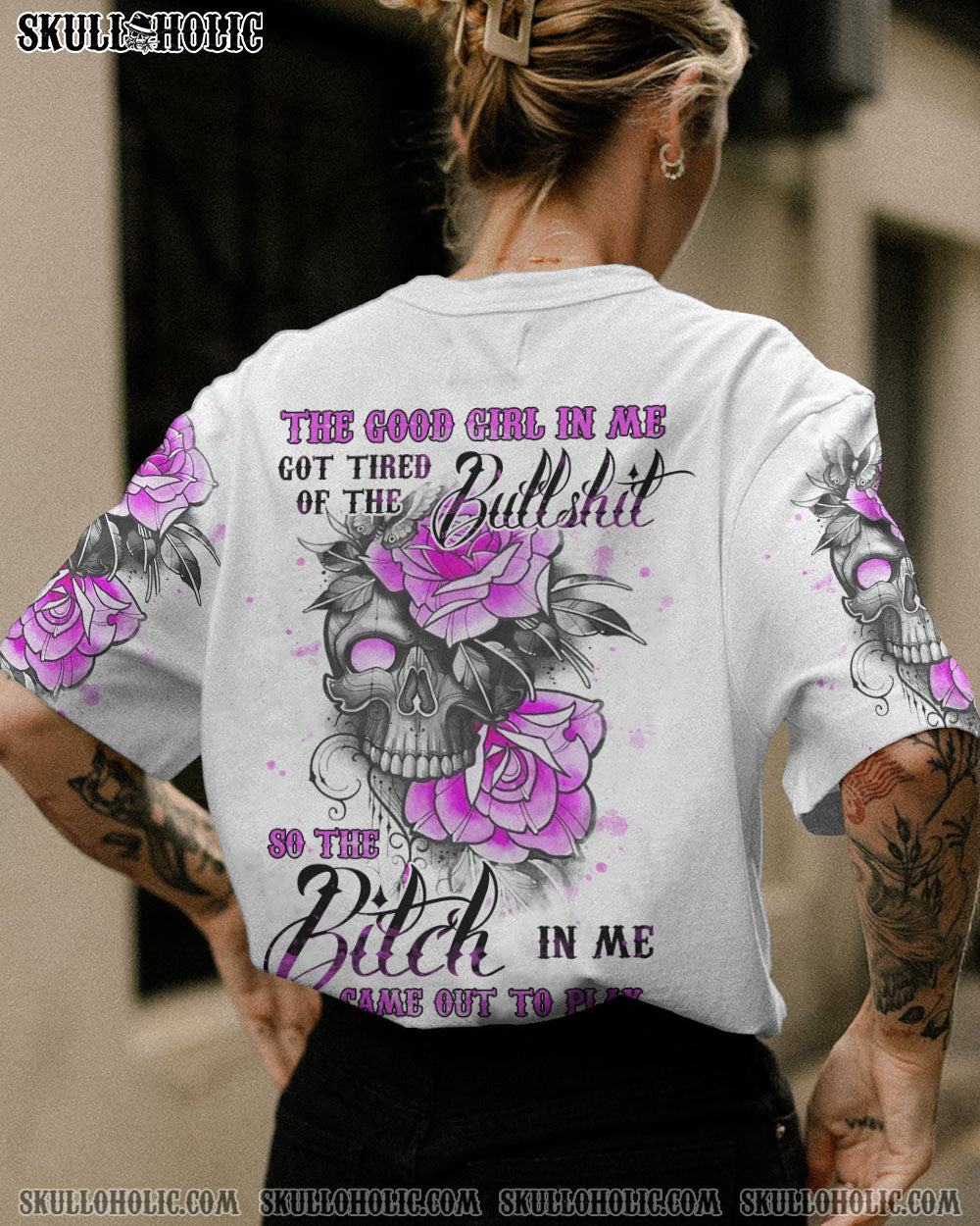 THE GOOD GIRL IN ME GOT TIRED SKULL ALL OVER PRINT - YHTH0310222