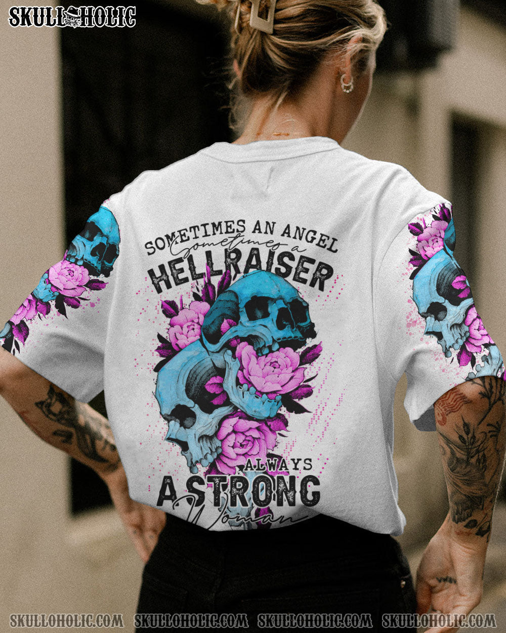 ALWAYS A STRONG WOMAN SKULL ALL OVER PRINT - YHTG2809222