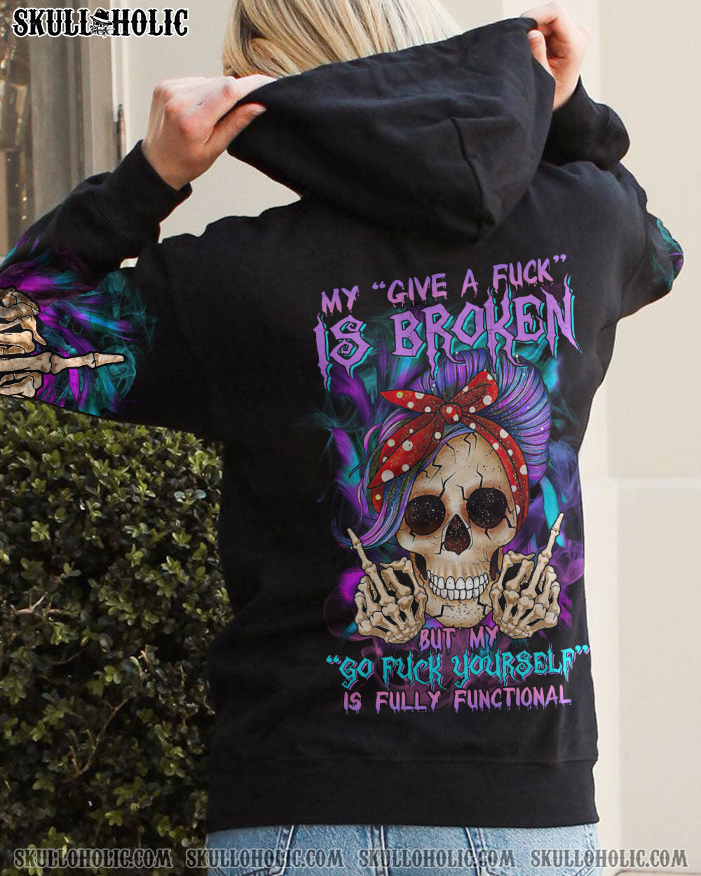 MY GIVE A F IS BROKEN PURPLE MESSY BUN ALL OVER PRINT - TLTR0111222