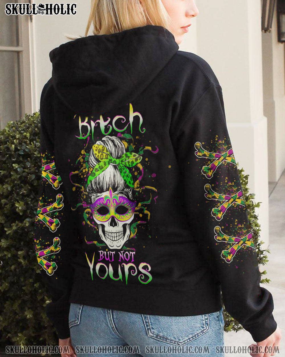 YES I'M A B MARDI GRAS SKULL ALL OVER PRINT - YHHG0501234