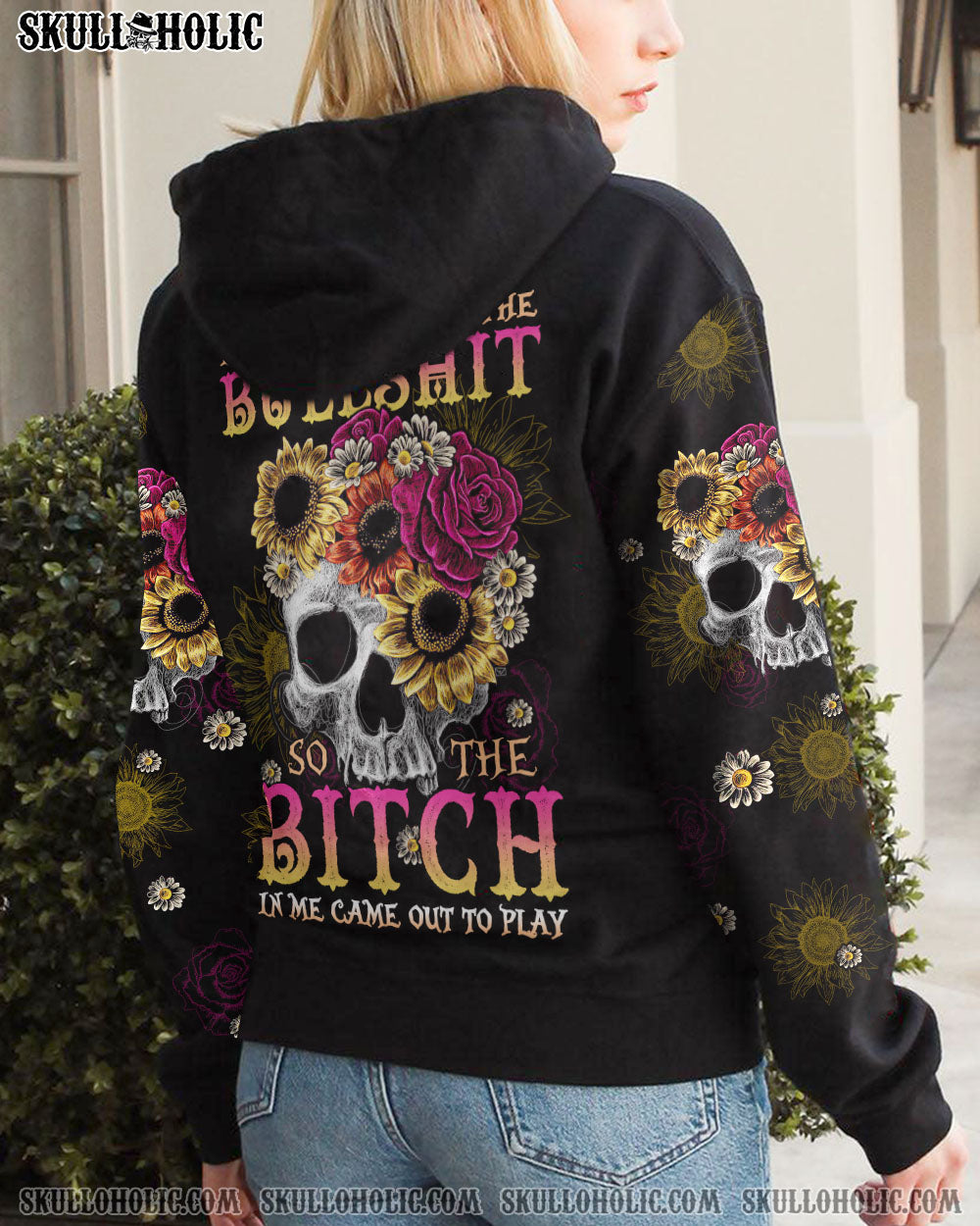 THE GOOD GIRL IN ME FLOWER SKULL ALL OVER PRINT - TLTW1510222