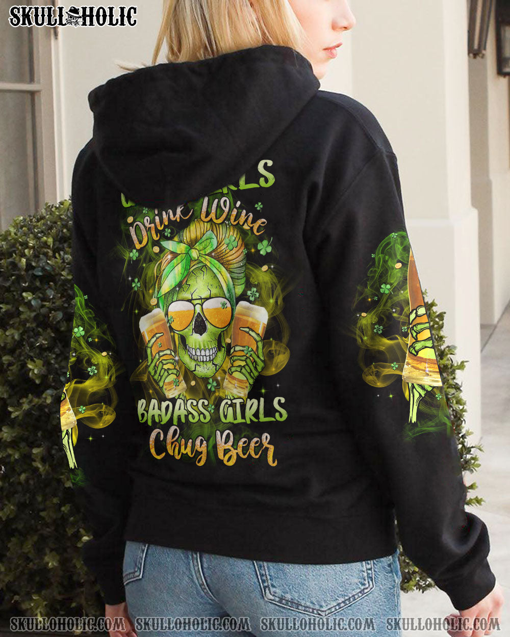 B GIRLS CHUG BEER MESSY BUN PATRICK'S DAY ALL OVER PRINT - TLTR1101231