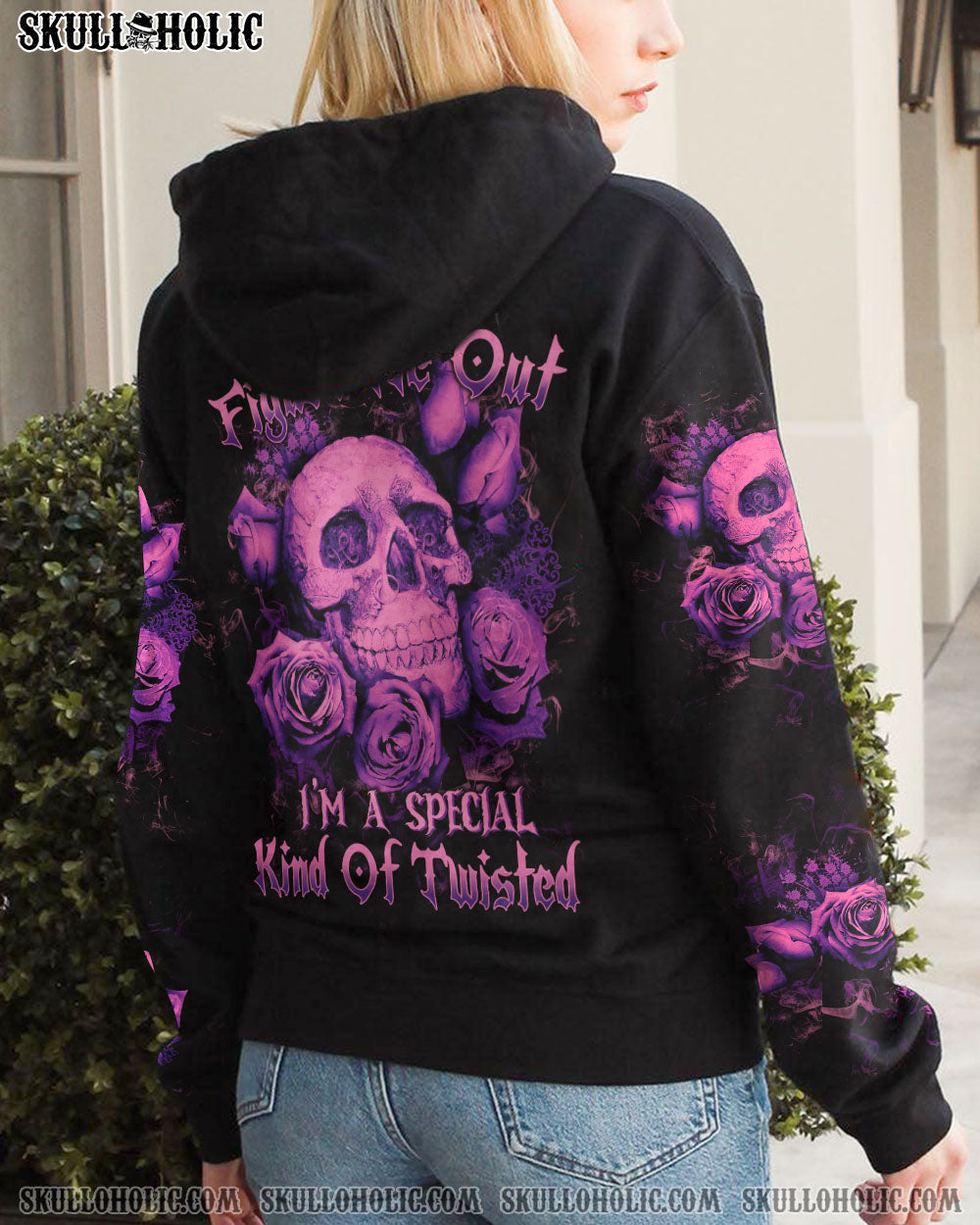 DON'T TRY TO FIGURE ME OUT PURPLE SKULL ROSE ALL OVER PRINT - TLTW1912221