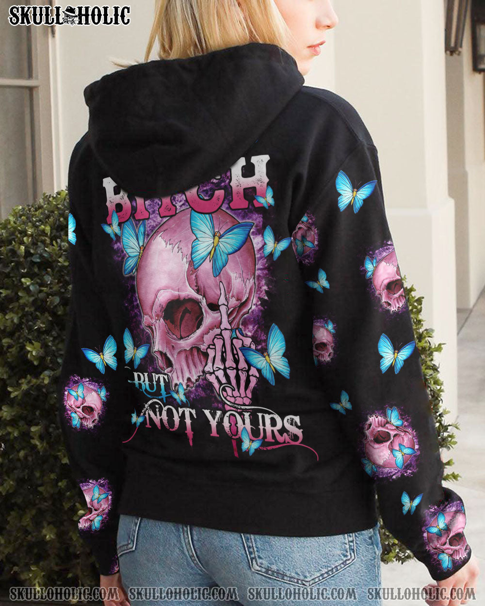 YES I'M A B BUT NOT YOURS BUTTERFLY SKULL ALL OVER PRINT - TLTY0811225