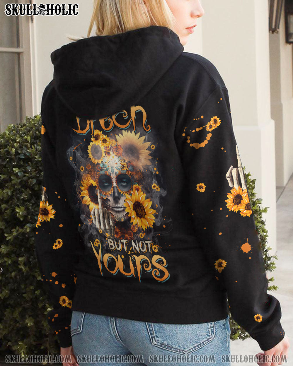 YES I'M A B BUT NOT YOURS SUGAR SKULL SUNFLOWER ALL OVER PRINT - TLNZ0303231