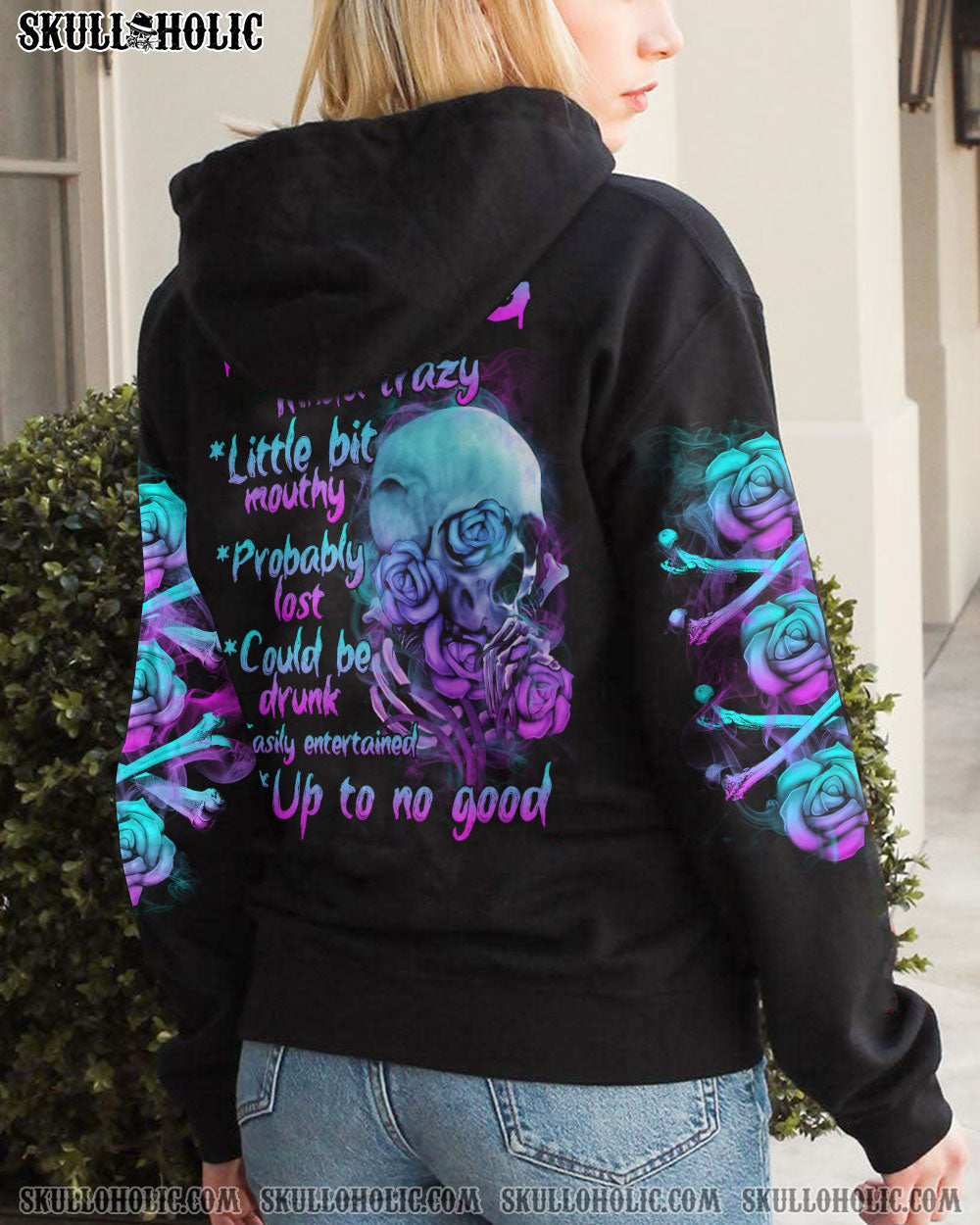 WARNING KINDA CRAZY ROSE SKULL ALL OVER PRINT - TLNZ1410221