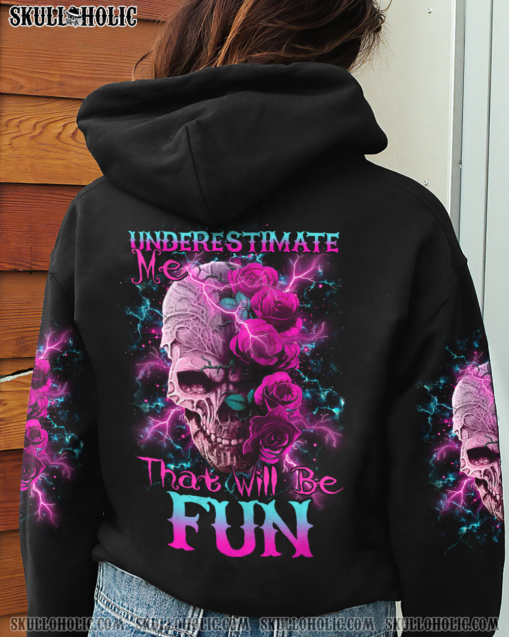 UNDERESTIMATE ME ROSE SKULL ALL OVER PRINT - TLTR0612224