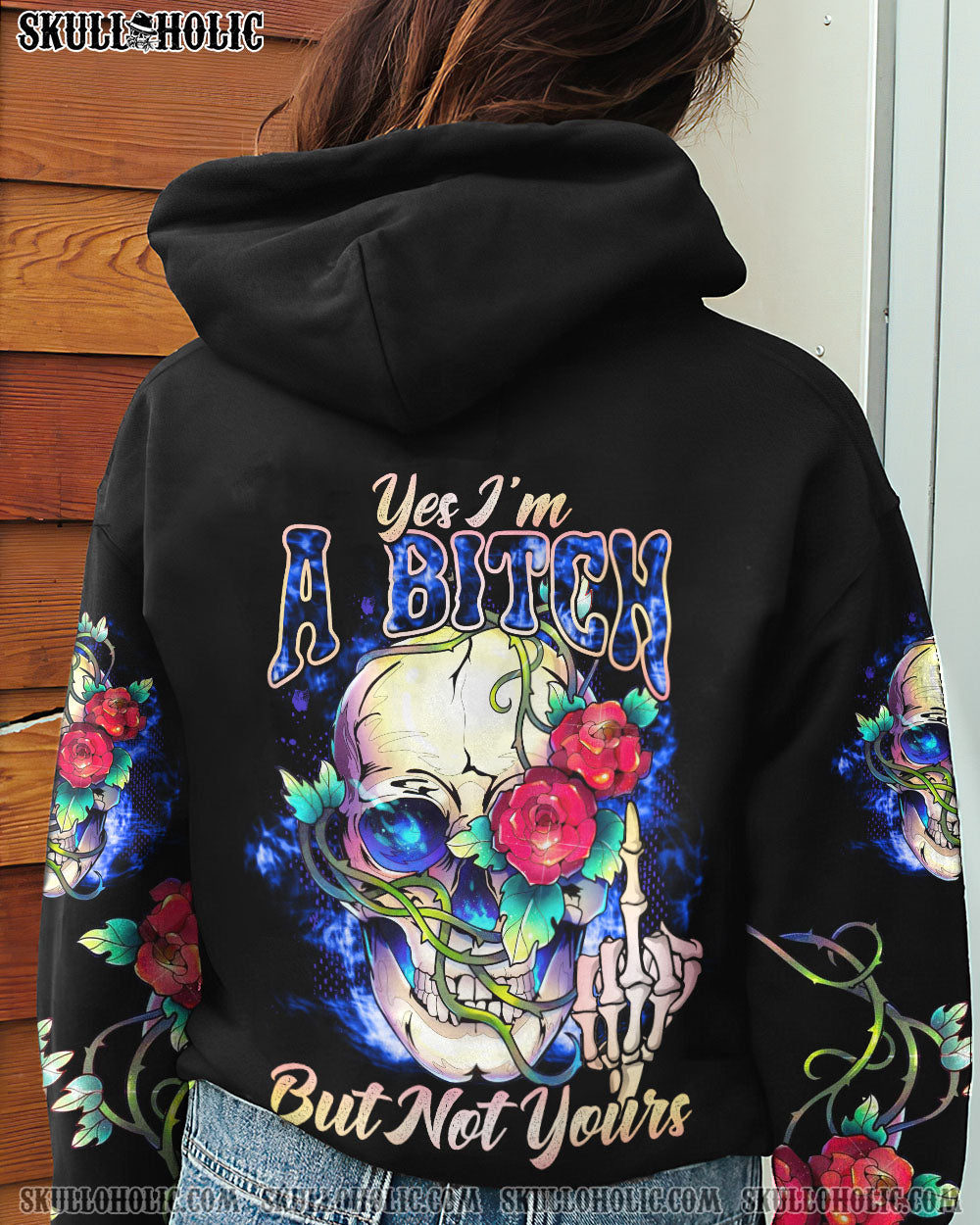 YES I'M A B SKULL ROSE ALL OVER PRINT - TLNO1412223