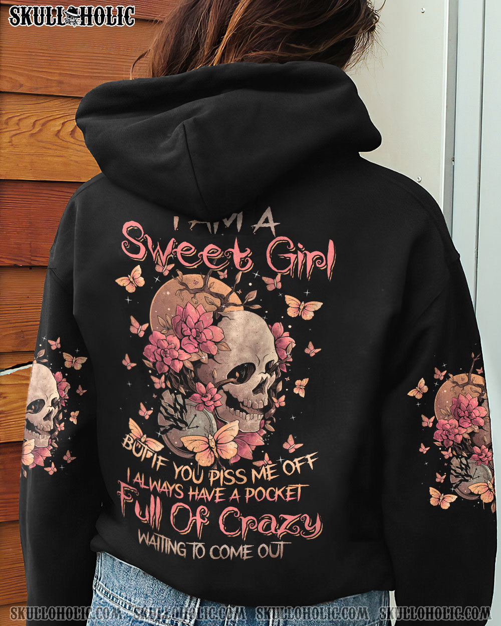 I AM A SWEET GIRL FLOWER SKULL ALL OVER PRINT - TLNZ2712224