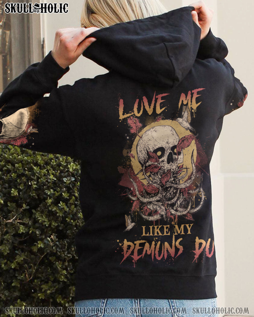 LOVE ME LIKE MY DEMONS DO SKULL ALL OVER PRINT - YHHG0311221