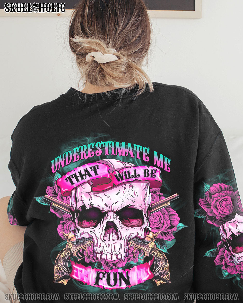 UNDERESTIMATE ME ROSE SKULL ALL OVER PRINT - TLTR0212221