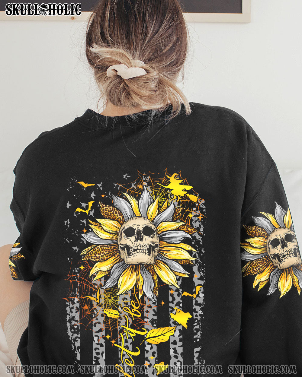 SKULL SUNFLOWER LET IT BE ALL OVER PRINT - TLTW2309222