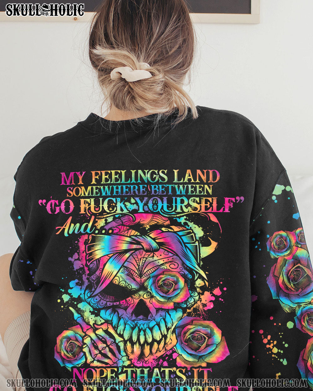 MY FEELINGS LAND TIE DYE TATTOOED SKULL ALL OVER PRINT - TLTY1011221